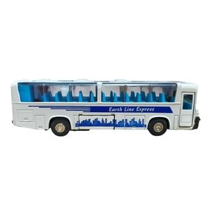 Earth Line Express Diecast Pull Back Transit Bus Doors Open 7.5"
